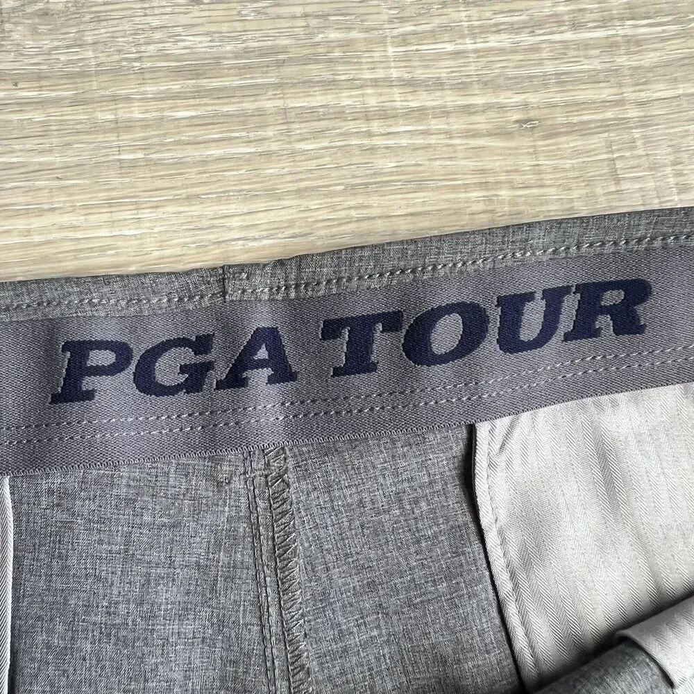 PGA Tour Mens Shorts Gray Flat Front Golf Shorts Sz 40